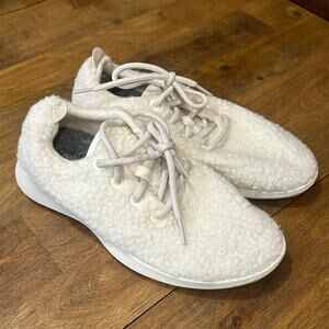 Allbirds Wool Runner Fluffs Natural White Running Shoes Women's Size 8 EUC Rare